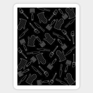 Black and White Cooking Tools Sticker